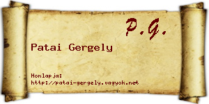 Patai Gergely névjegykártya